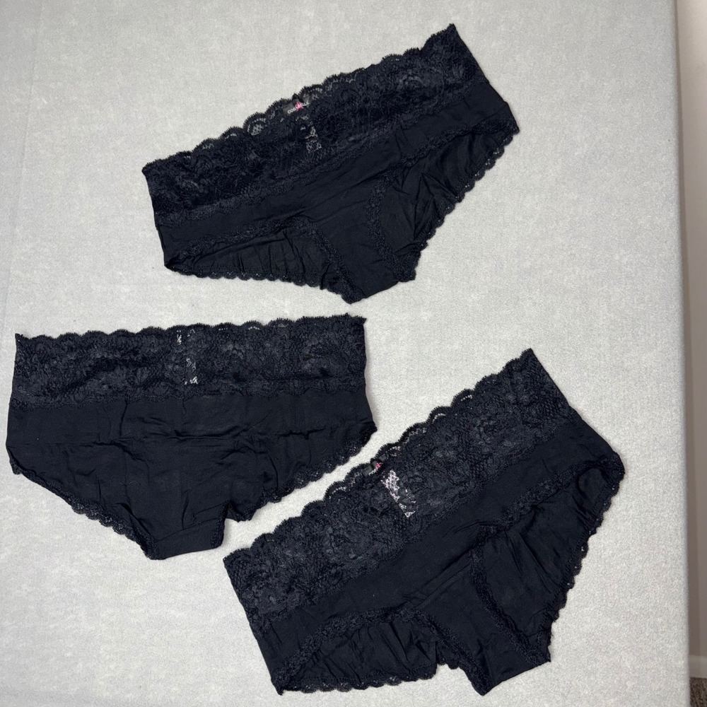 Cosabella Italian Maternity Prenatal Hotpant 3 Pack Black Lace expectant mother